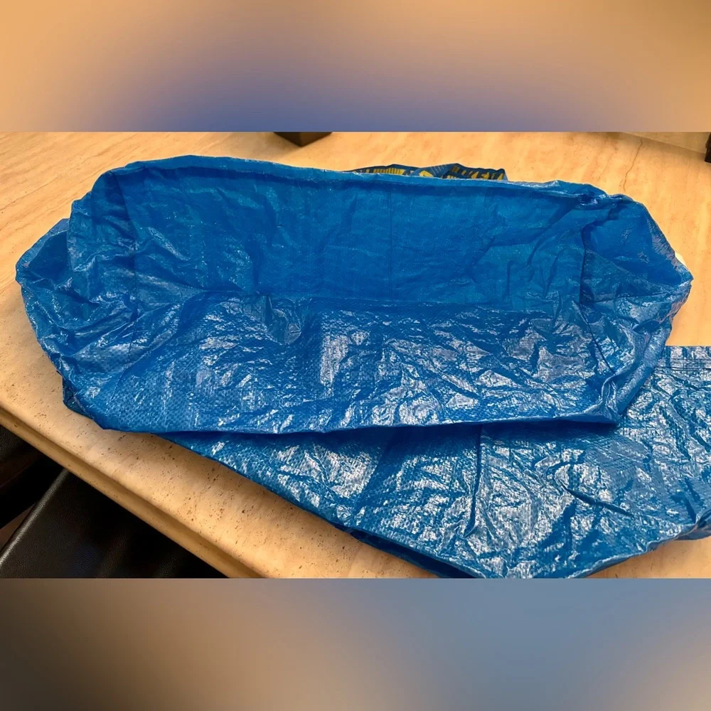 Bundle of 2 Large and Durable IKEA Blue Shopping Bags